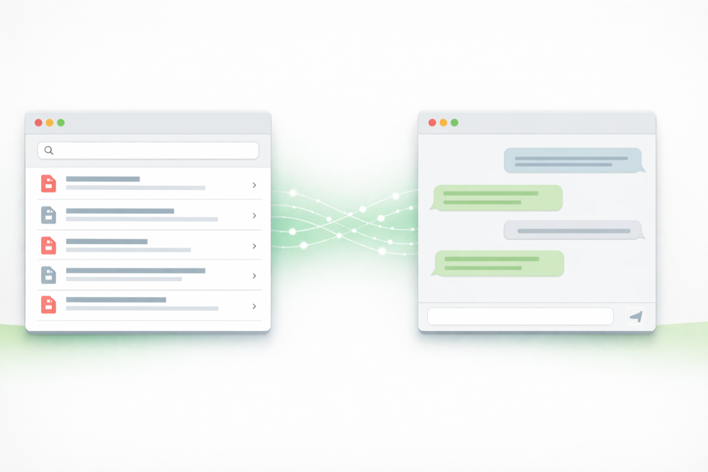 Data flow between PDF Content Search and the AI assistant via MCP