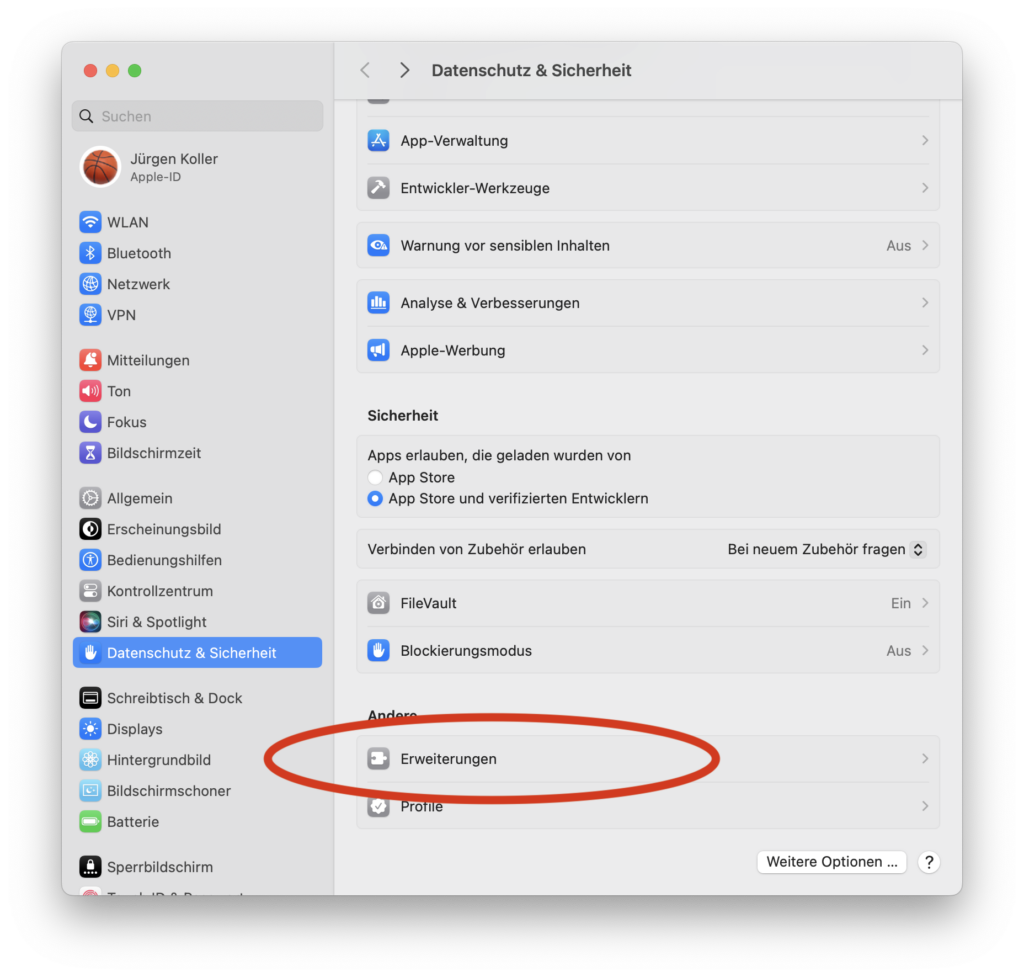 Zweiter Installationsschritt