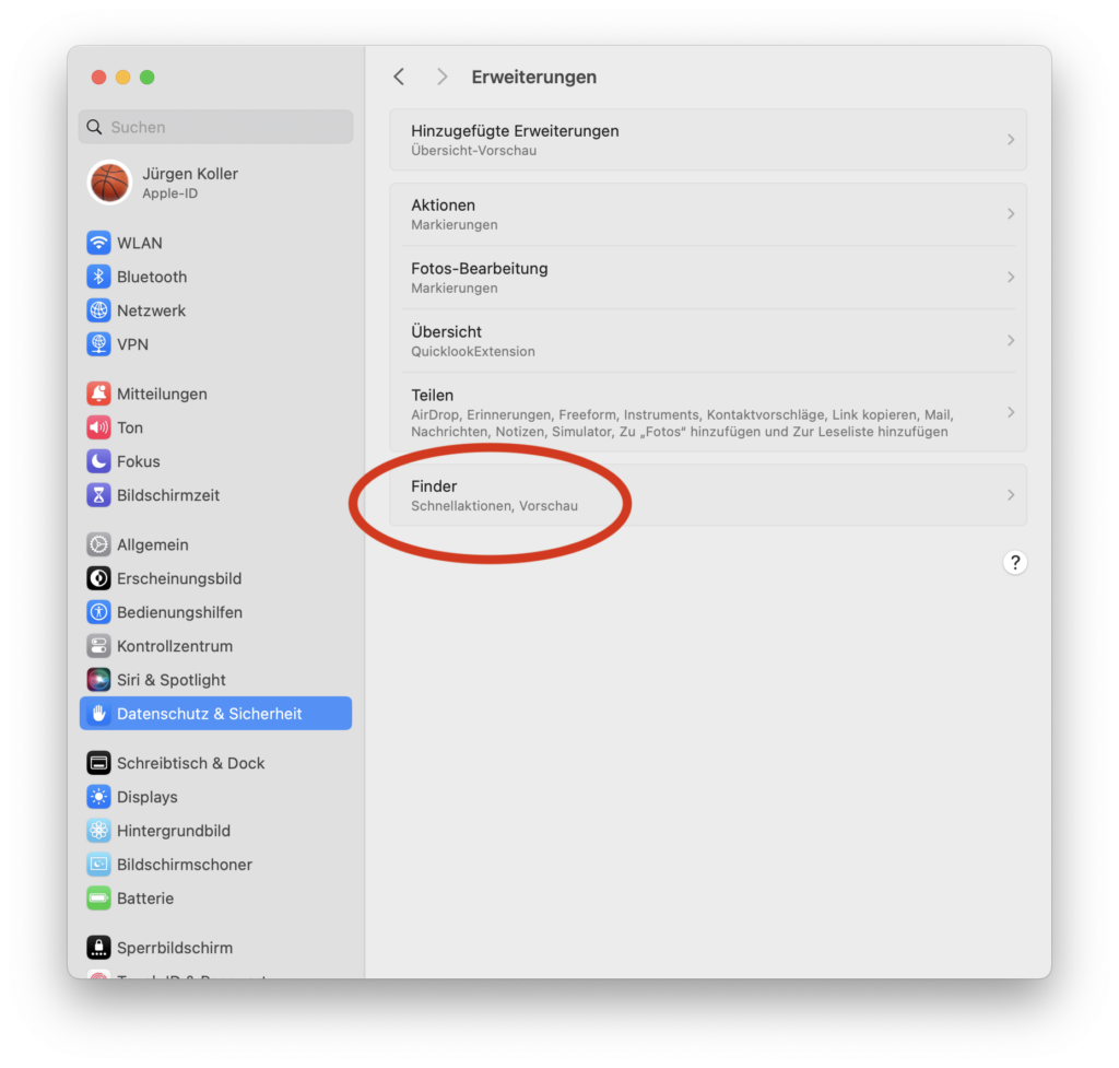 Dritter Installationsschritt